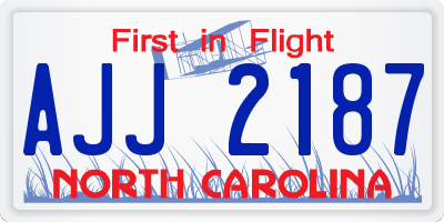NC license plate AJJ2187