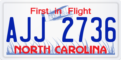 NC license plate AJJ2736
