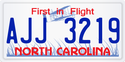 NC license plate AJJ3219