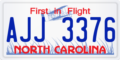 NC license plate AJJ3376