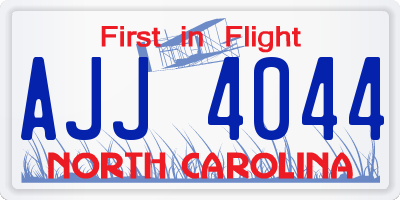 NC license plate AJJ4044