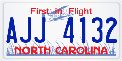 NC license plate AJJ4132