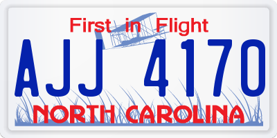 NC license plate AJJ4170