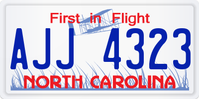 NC license plate AJJ4323