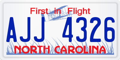 NC license plate AJJ4326