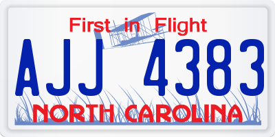 NC license plate AJJ4383