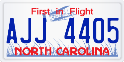NC license plate AJJ4405