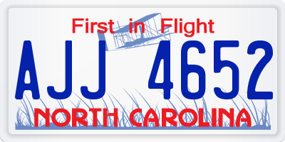 NC license plate AJJ4652