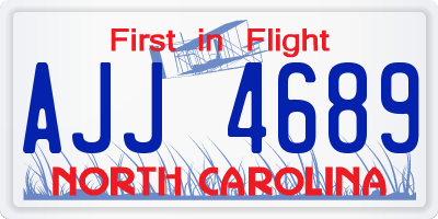 NC license plate AJJ4689