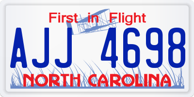 NC license plate AJJ4698