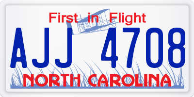 NC license plate AJJ4708