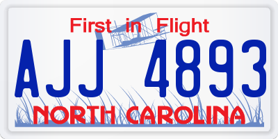 NC license plate AJJ4893