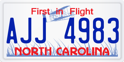 NC license plate AJJ4983