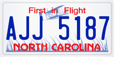 NC license plate AJJ5187