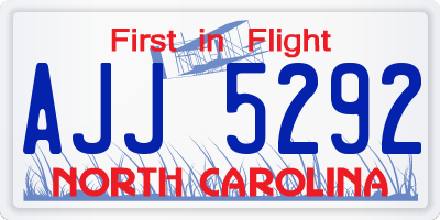 NC license plate AJJ5292