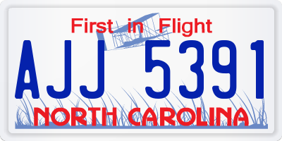NC license plate AJJ5391