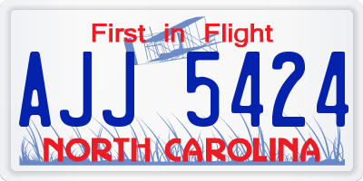 NC license plate AJJ5424
