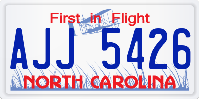 NC license plate AJJ5426