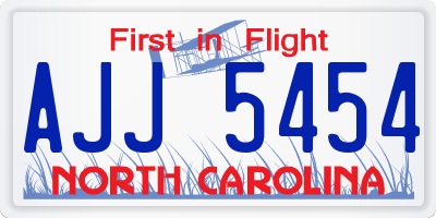 NC license plate AJJ5454