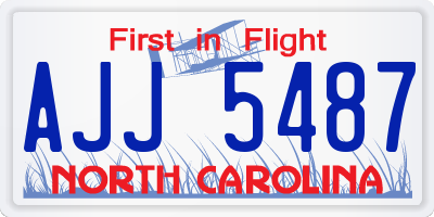 NC license plate AJJ5487