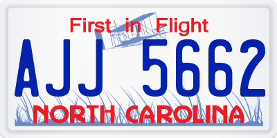 NC license plate AJJ5662