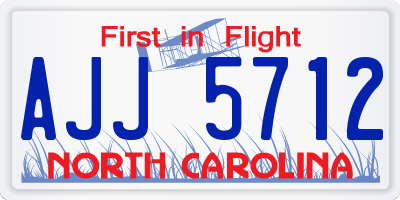 NC license plate AJJ5712