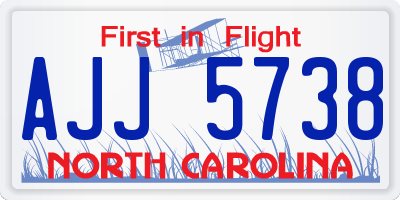 NC license plate AJJ5738