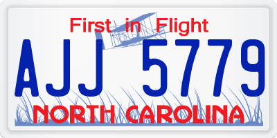 NC license plate AJJ5779