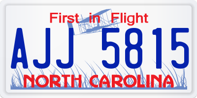 NC license plate AJJ5815