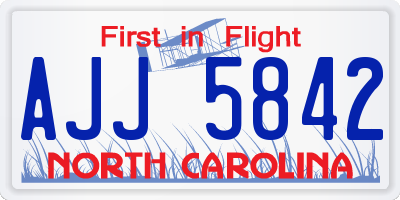 NC license plate AJJ5842