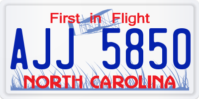 NC license plate AJJ5850
