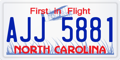 NC license plate AJJ5881