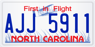 NC license plate AJJ5911