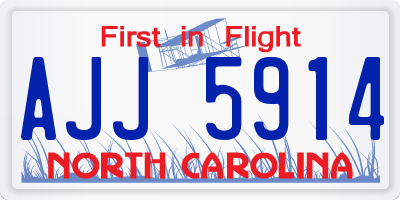 NC license plate AJJ5914