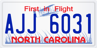 NC license plate AJJ6031