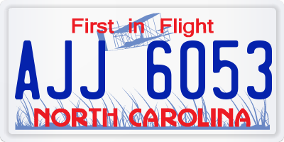 NC license plate AJJ6053