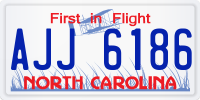 NC license plate AJJ6186