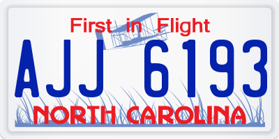 NC license plate AJJ6193
