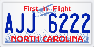 NC license plate AJJ6222