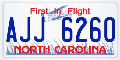 NC license plate AJJ6260