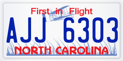 NC license plate AJJ6303