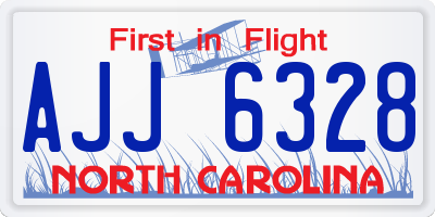 NC license plate AJJ6328