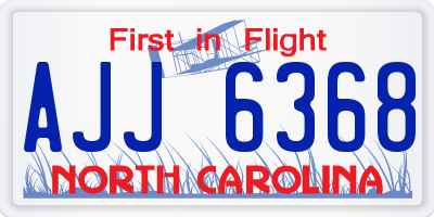 NC license plate AJJ6368