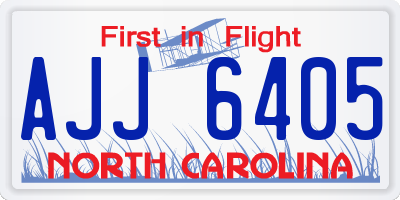 NC license plate AJJ6405
