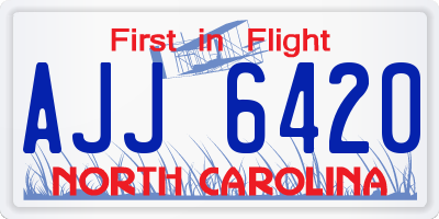 NC license plate AJJ6420
