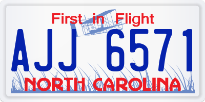 NC license plate AJJ6571