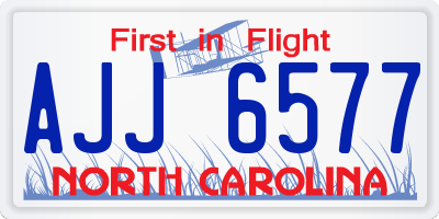 NC license plate AJJ6577
