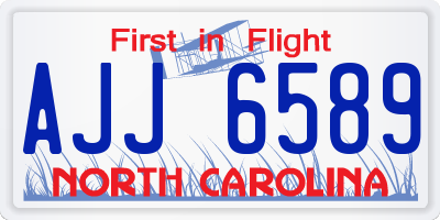 NC license plate AJJ6589