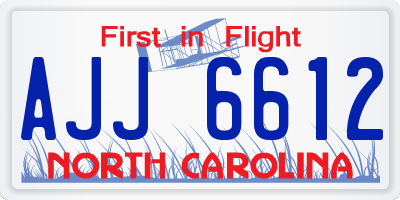 NC license plate AJJ6612