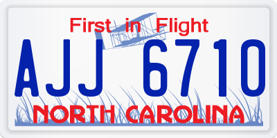 NC license plate AJJ6710